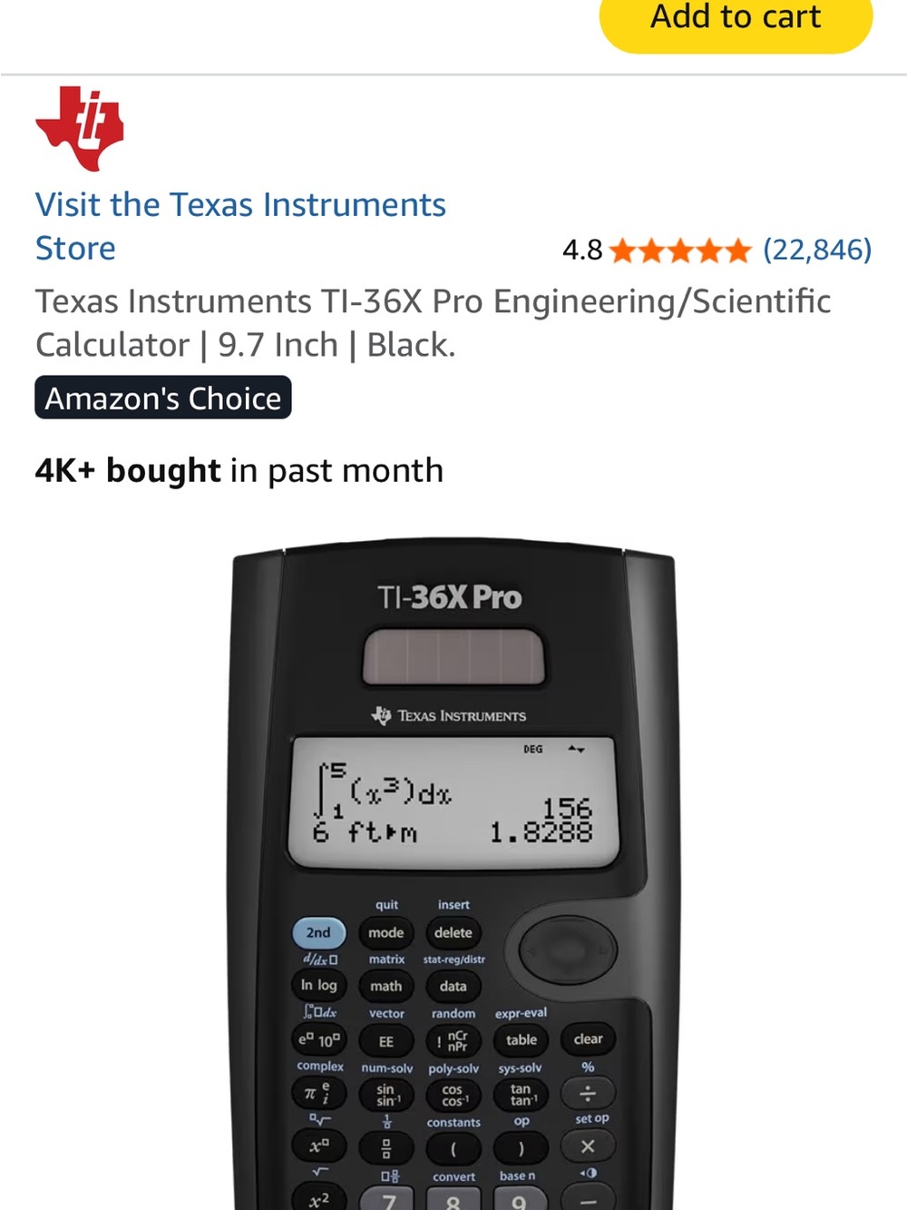 Texas Instruments TI-36X Pro Scientific Calculator - Black